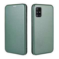 Custodia Portafoglio In Pelle Cover con Supporto L02Z per Samsung Galaxy A71 5G Verde