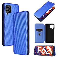 Custodia Portafoglio In Pelle Cover con Supporto L02Z per Samsung Galaxy F62 5G Blu
