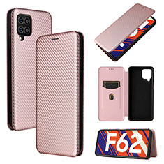 Custodia Portafoglio In Pelle Cover con Supporto L02Z per Samsung Galaxy F62 5G Oro Rosa