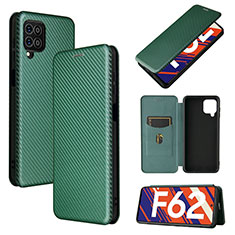 Custodia Portafoglio In Pelle Cover con Supporto L02Z per Samsung Galaxy F62 5G Verde