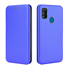 Custodia Portafoglio In Pelle Cover con Supporto L02Z per Samsung Galaxy M21 Blu