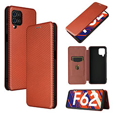 Custodia Portafoglio In Pelle Cover con Supporto L02Z per Samsung Galaxy M62 4G Marrone