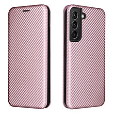 Custodia Portafoglio In Pelle Cover con Supporto L02Z per Samsung Galaxy S21 5G Oro Rosa