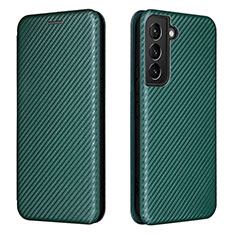 Custodia Portafoglio In Pelle Cover con Supporto L02Z per Samsung Galaxy S21 5G Verde