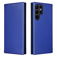 Custodia Portafoglio In Pelle Cover con Supporto L02Z per Samsung Galaxy S21 Ultra 5G Blu