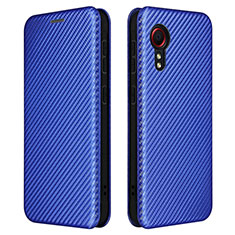 Custodia Portafoglio In Pelle Cover con Supporto L02Z per Samsung Galaxy XCover 5 SM-G525F Blu