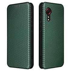 Custodia Portafoglio In Pelle Cover con Supporto L02Z per Samsung Galaxy XCover 5 SM-G525F Verde