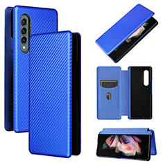 Custodia Portafoglio In Pelle Cover con Supporto L02Z per Samsung Galaxy Z Fold4 5G Blu