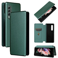 Custodia Portafoglio In Pelle Cover con Supporto L02Z per Samsung Galaxy Z Fold4 5G Verde