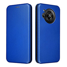 Custodia Portafoglio In Pelle Cover con Supporto L02Z per Sharp Aquos R7 Blu