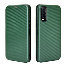 Custodia Portafoglio In Pelle Cover con Supporto L02Z per Vivo Y12s Verde