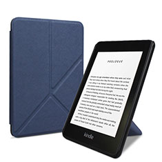 Custodia Portafoglio In Pelle Cover con Supporto L03 per Amazon Kindle 6 inch Blu
