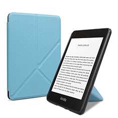 Custodia Portafoglio In Pelle Cover con Supporto L03 per Amazon Kindle 6 inch Cielo Blu