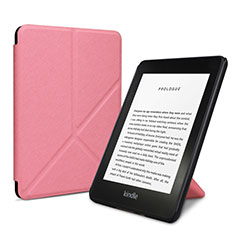 Custodia Portafoglio In Pelle Cover con Supporto L03 per Amazon Kindle 6 inch Rosa