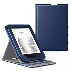 Custodia Portafoglio In Pelle Cover con Supporto L03 per Amazon Kindle Paperwhite 6 inch Blu