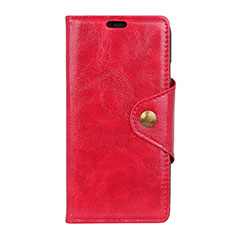 Custodia Portafoglio In Pelle Cover con Supporto L03 per Doogee X55 Rosso