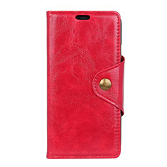Custodia Portafoglio In Pelle Cover con Supporto L03 per HTC Desire 12S Rosso