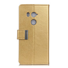 Custodia Portafoglio In Pelle Cover con Supporto L03 per HTC U11 Eyes Oro