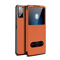 Custodia Portafoglio In Pelle Cover con Supporto L03 per Huawei Honor Play4T Arancione