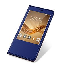 Custodia Portafoglio In Pelle Cover con Supporto L03 per Huawei Honor V8 Max Blu