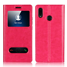 Custodia Portafoglio In Pelle Cover con Supporto L03 per Huawei Nova 3e Rosa Caldo