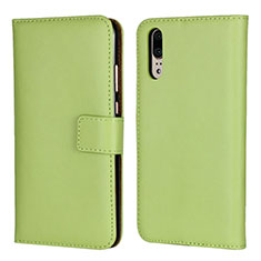 Custodia Portafoglio In Pelle Cover con Supporto L03 per Huawei P20 Verde