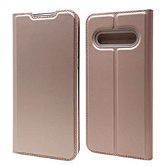 Custodia Portafoglio In Pelle Cover con Supporto L03 per LG V60 ThinQ 5G Oro Rosa