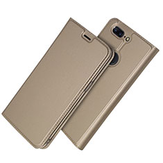 Custodia Portafoglio In Pelle Cover con Supporto L03 per OnePlus 5T A5010 Oro