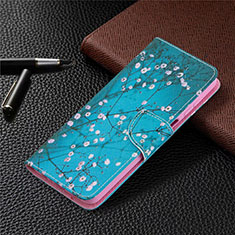 Custodia Portafoglio In Pelle Cover con Supporto L03 per Samsung Galaxy A12 Nacho Cielo Blu