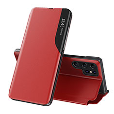Custodia Portafoglio In Pelle Cover con Supporto L03 per Samsung Galaxy S24 Ultra 5G Rosso