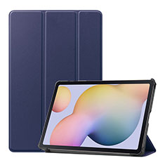 Custodia Portafoglio In Pelle Cover con Supporto L03 per Samsung Galaxy Tab S7 11 Wi-Fi SM-T870 Blu