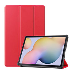 Custodia Portafoglio In Pelle Cover con Supporto L03 per Samsung Galaxy Tab S7 11 Wi-Fi SM-T870 Rosso