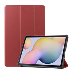Custodia Portafoglio In Pelle Cover con Supporto L03 per Samsung Galaxy Tab S7 4G 11 SM-T875 Rosso Rosa