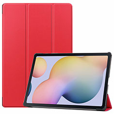 Custodia Portafoglio In Pelle Cover con Supporto L03 per Samsung Galaxy Tab S7 Plus 12.4 Wi-Fi SM-T970 Rosso Rosa