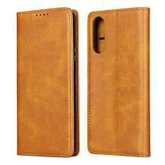 Custodia Portafoglio In Pelle Cover con Supporto L03 per Sony Xperia 10 II Arancione