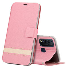 Custodia Portafoglio In Pelle Cover con Supporto L03 per Vivo Y50 Oro Rosa