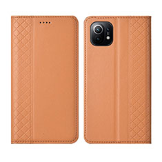 Custodia Portafoglio In Pelle Cover con Supporto L03 per Xiaomi Mi 11 Lite 4G Arancione