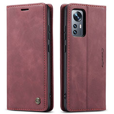 Custodia Portafoglio In Pelle Cover con Supporto L03 per Xiaomi Mi 12S 5G Rosso Rosa