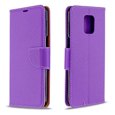 Custodia Portafoglio In Pelle Cover con Supporto L03 per Xiaomi Redmi Note 9 Pro Viola