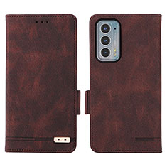 Custodia Portafoglio In Pelle Cover con Supporto L03Z per Motorola Moto Edge Lite 5G Marrone