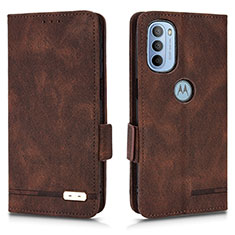 Custodia Portafoglio In Pelle Cover con Supporto L03Z per Motorola Moto G41 Marrone
