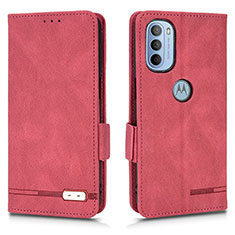 Custodia Portafoglio In Pelle Cover con Supporto L03Z per Motorola Moto G41 Rosso