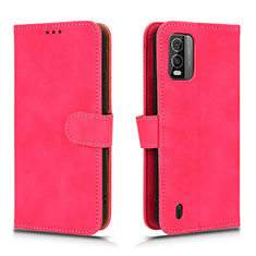 Custodia Portafoglio In Pelle Cover con Supporto L03Z per Nokia C210 Rosa Caldo