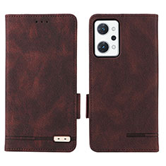 Custodia Portafoglio In Pelle Cover con Supporto L03Z per Oppo Reno7 A Marrone