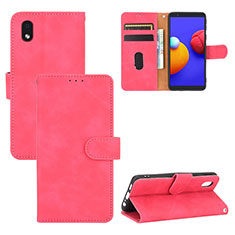 Custodia Portafoglio In Pelle Cover con Supporto L03Z per Samsung Galaxy A01 Core Rosa Caldo