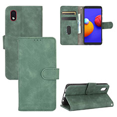 Custodia Portafoglio In Pelle Cover con Supporto L03Z per Samsung Galaxy A01 Core Verde