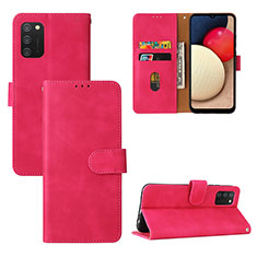 Custodia Portafoglio In Pelle Cover con Supporto L03Z per Samsung Galaxy A03s Rosa Caldo