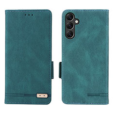 Custodia Portafoglio In Pelle Cover con Supporto L03Z per Samsung Galaxy A14 4G Verde