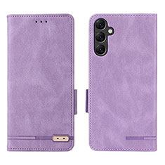 Custodia Portafoglio In Pelle Cover con Supporto L03Z per Samsung Galaxy A14 4G Viola