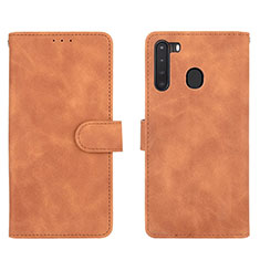 Custodia Portafoglio In Pelle Cover con Supporto L03Z per Samsung Galaxy A21 Marrone